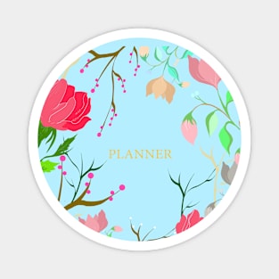 Blue floral art Magnet